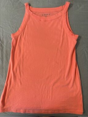 LOFT Coral-Orange Tank Top